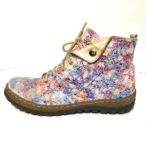 V ITALIA Kiki Ankle Booties Light Mosaic Leather - 38